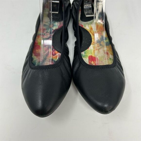 Born Women's Black Leather Slip On Ballet Flats Size 9M Pointed Toes Casual - Picture 5 of 14